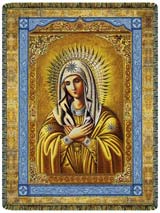 TAPESTRY THROW, MOTHER MARY THROUGH TIME